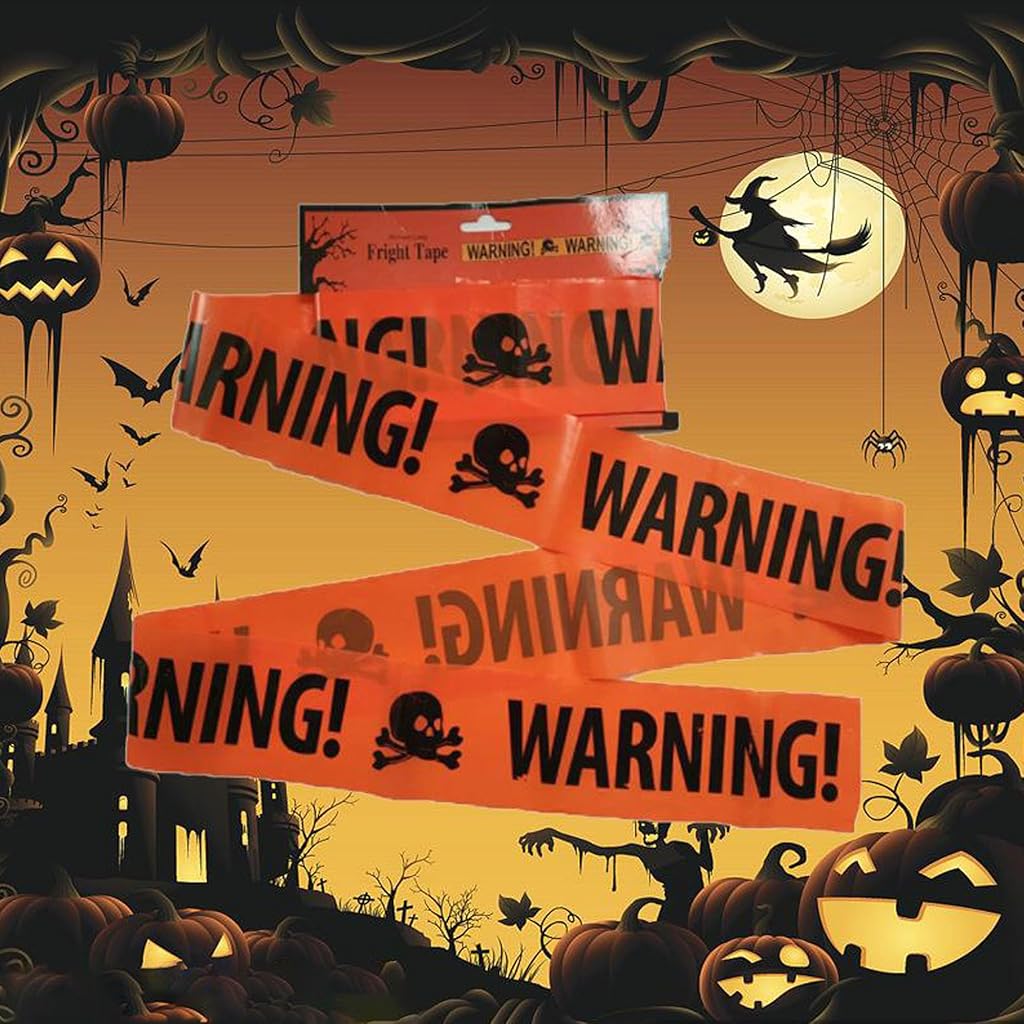 HASTHIP® 2PCS Orange Pirate Skull Warning Tape, Used for Halloween Decoration and Scary Party Decoration Warning Tape.8cm*5m-Tangerine HASTHIP® 2PCS Orange Pirate Skull Warning Tape, Used for Halloween Decoration and Scary Party Decoration Warning Tape.8cm*5m-Tangerine